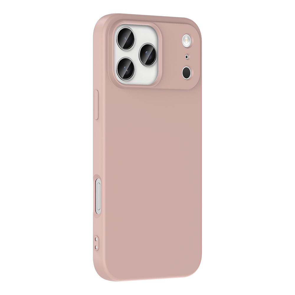 GPACK iPhone 17 Pro Uyumlu Lansman Silikon İçi Kadife Telefon Kılıfı Rose Gold