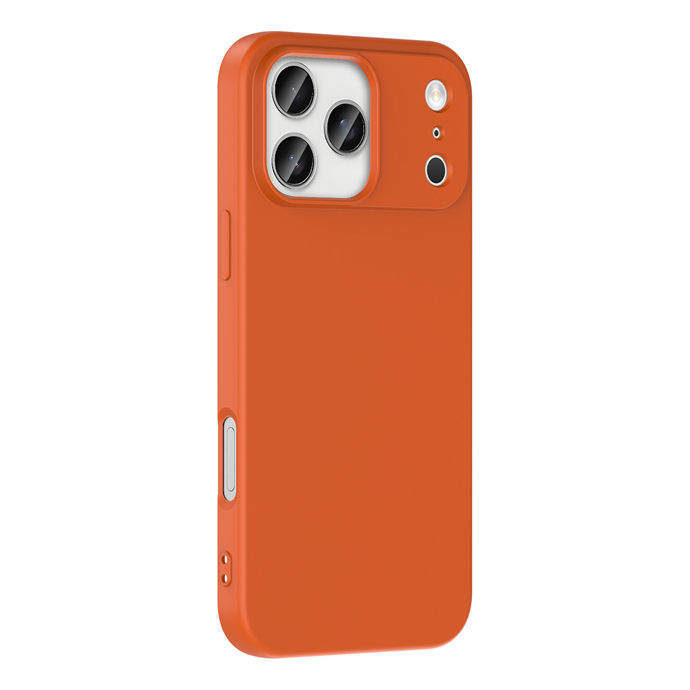 GPACK iPhone 17 Pro Uyumlu Lansman Silikon İçi Kadife Telefon Kılıfı Turuncu
