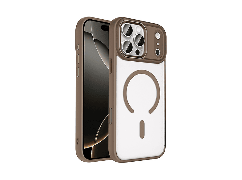 LOPARD iPhone 17 Pro Uyumlu Wireless Şarj Özellikli Krom Mgsafe Silikon Kapak Telefon Kılıfı Altın