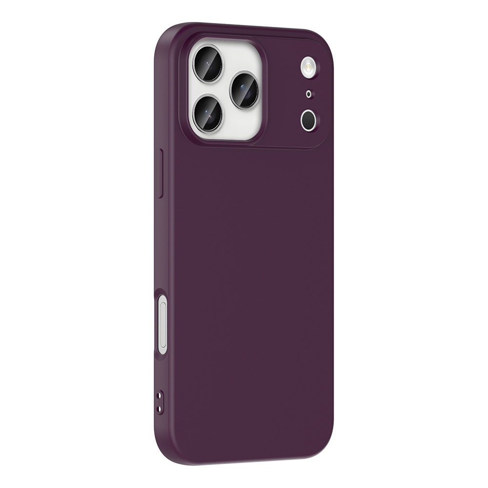 GPACK iPhone 17 Pro Max Uyumlu Lansman Silikon İçi Kadife Telefon Kılıfı Mürdüm