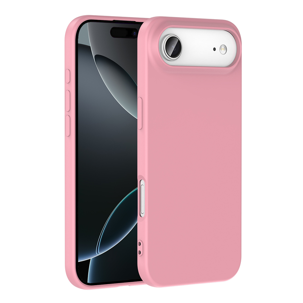 Siyah ekranlı pembe bir telefon kılıfı görüntüleniyor. Kılıf, telefonun kenarlarını ve arka tarafını kaplıyor.