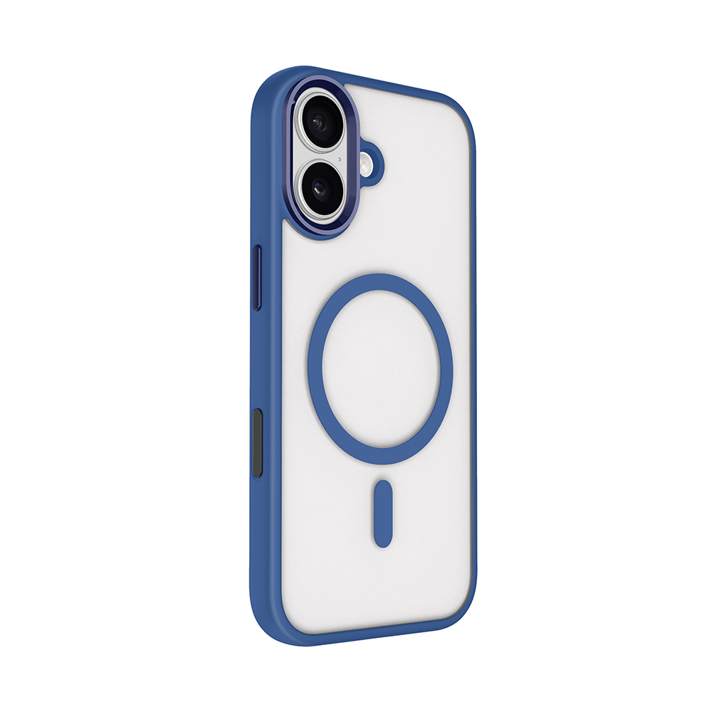 GPACK iPhone 17 Uyumlu Krom Buttom M-Safe Şarj Özellikli Telefon Kılıfı Lacivert