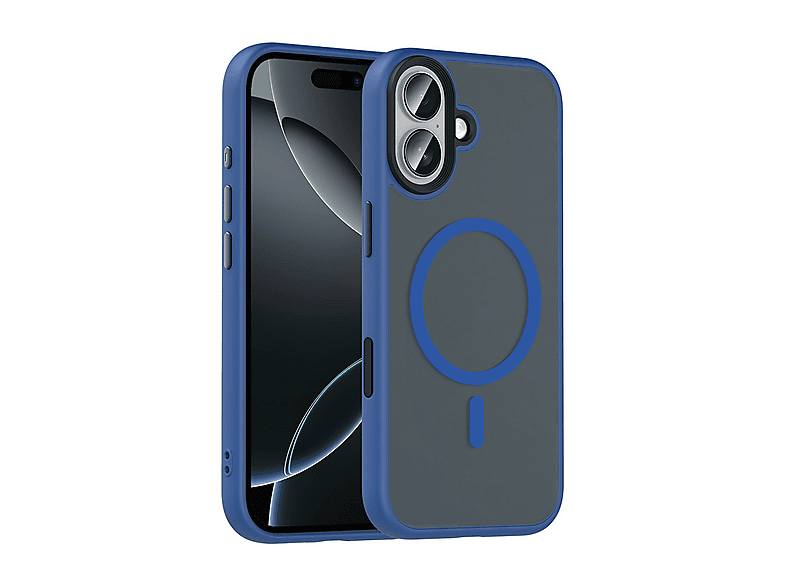 LOPARD iPhone 17 Uyumlu Mat Arka Yüzey Wireless Şarj Özellikli Flet Mgsafe Kapak Telefon Kılıfı Lacivert
