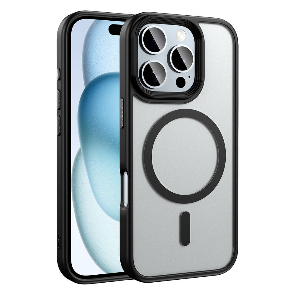 GPACK iPhone 16 Pro Uyumlu Flet M-Safe Şarj Özellikli Telefon Kılıfı Siyah