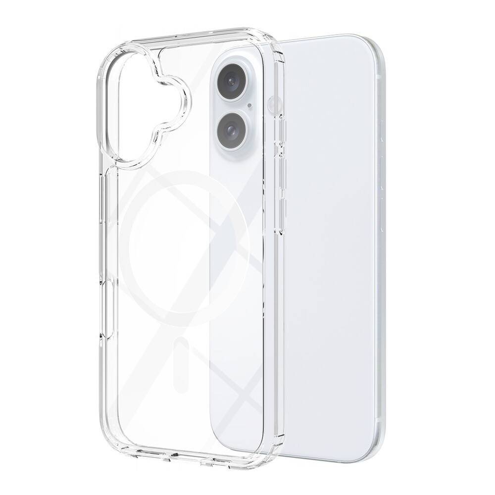 GPACK iPhone 16 Uyumlu Embos M-Safe Şarj Özellikli Telefon Kılıfı Şeffaf