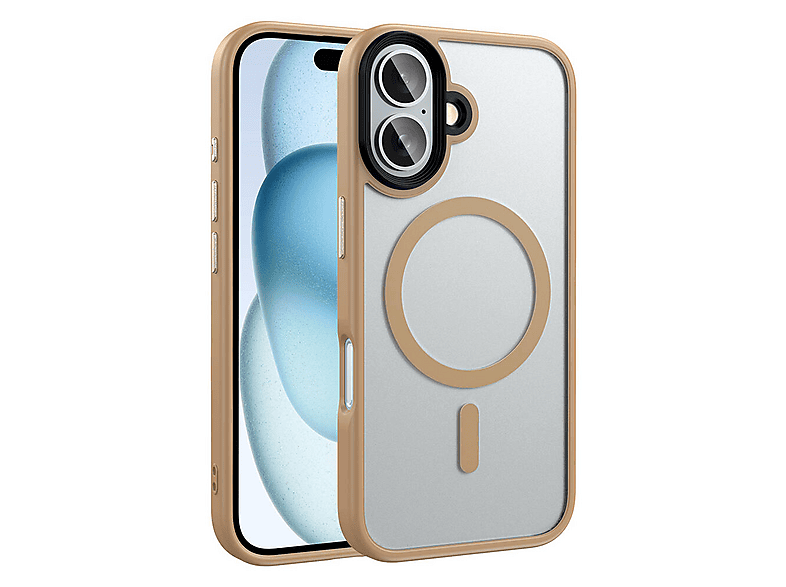 GPACK iPhone 16 Uyumlu Flet M-Safe Şarj Özellikli Telefon Kılıfı Bej