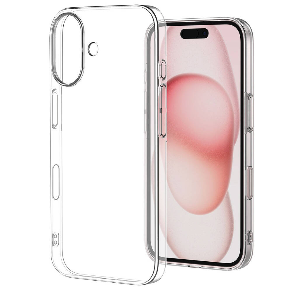 GPACK iPhone 16 Plus Uyumlu Droga Sert Kapak Telefon Kılıfı Şeffaf