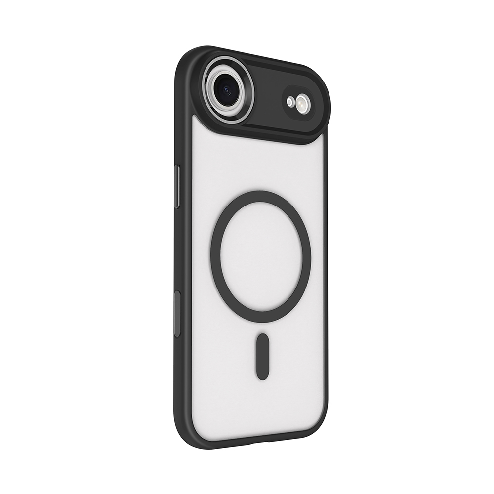 GPACK iPhone 17 Air Uyumlu Krom Buttom M-Safe Şarj Özellikli Telefon Kılıfı Siyah