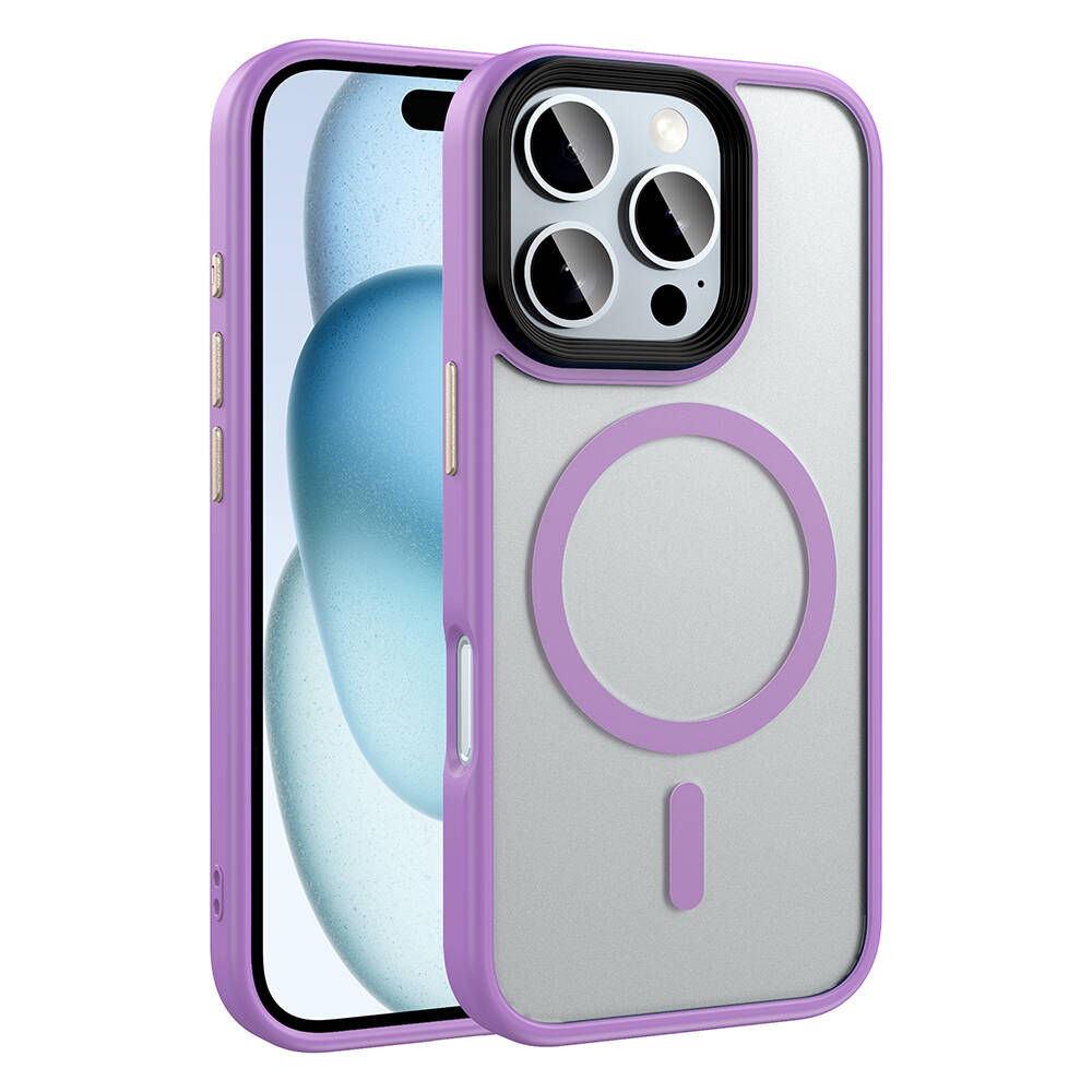 GPACK iPhone 16 Pro Max Uyumlu Flet M-Safe Şarj Özellikli Telefon Kılıfı Pembe