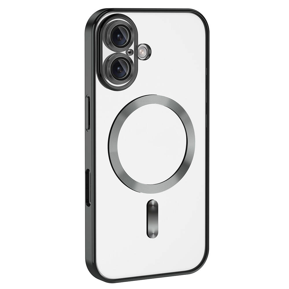 GPACK iPhone 16 Uyumlu Demre M-Safe Şarj Özellikli Telefon Kılıfı Siyah