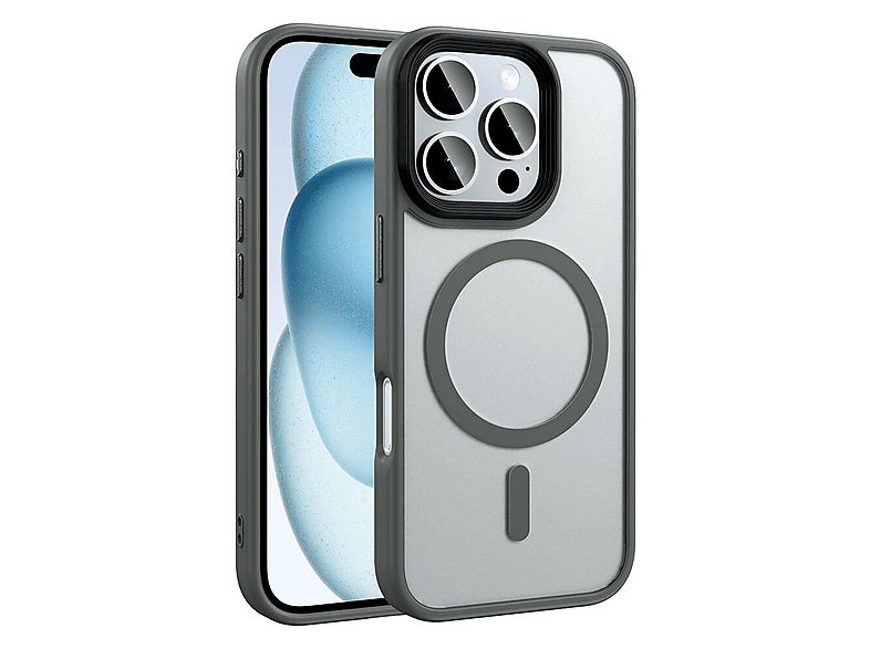 GPACK iPhone 16 Pro Max Uyumlu Flet M-Safe Şarj Özellikli Telefon Kılıfı Gri