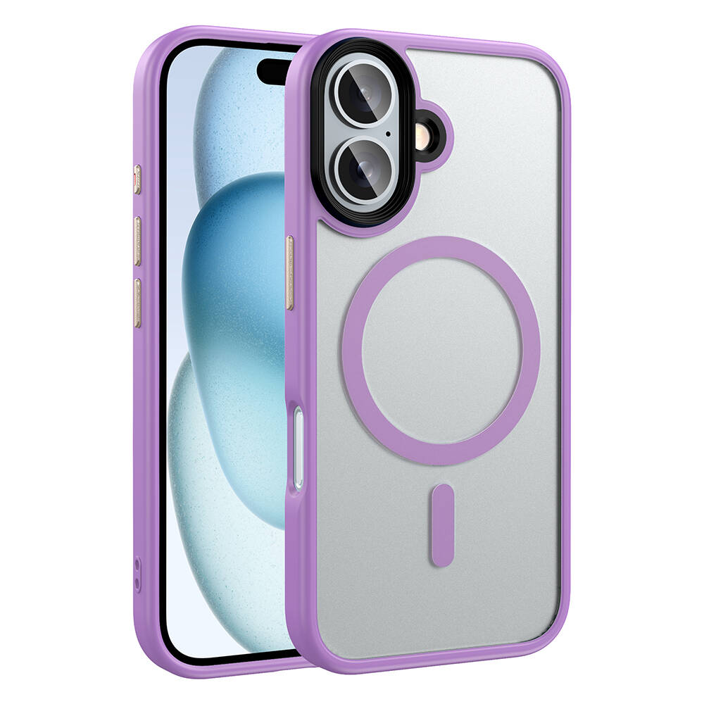 GPACK iPhone 16 Uyumlu Flet M-Safe Şarj Özellikli Telefon Kılıfı Pembe