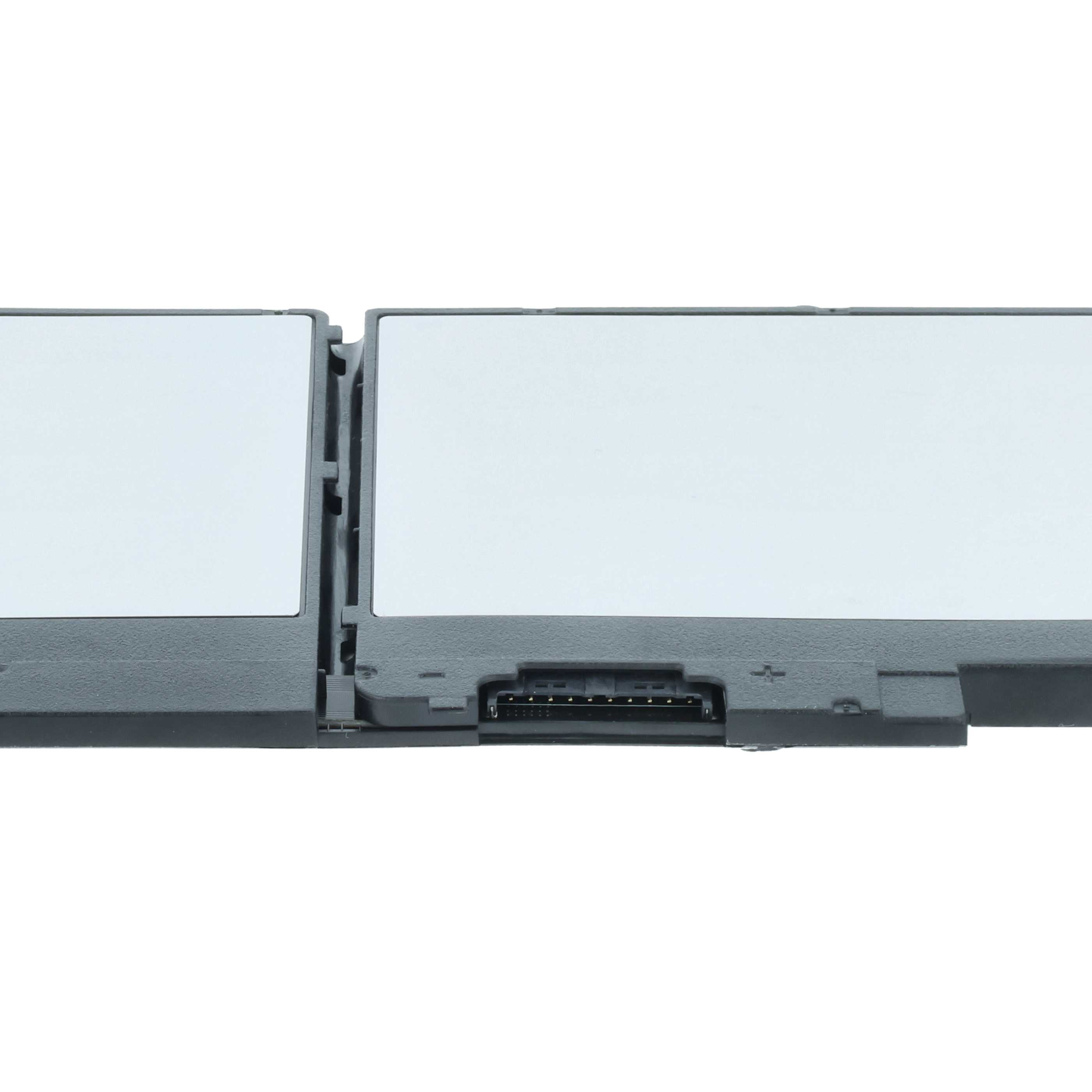 Laptop-Akku. Graues Kunststoffgehäuse mit weißen Paneelen und Anschluss. Weißer Hintergrund.