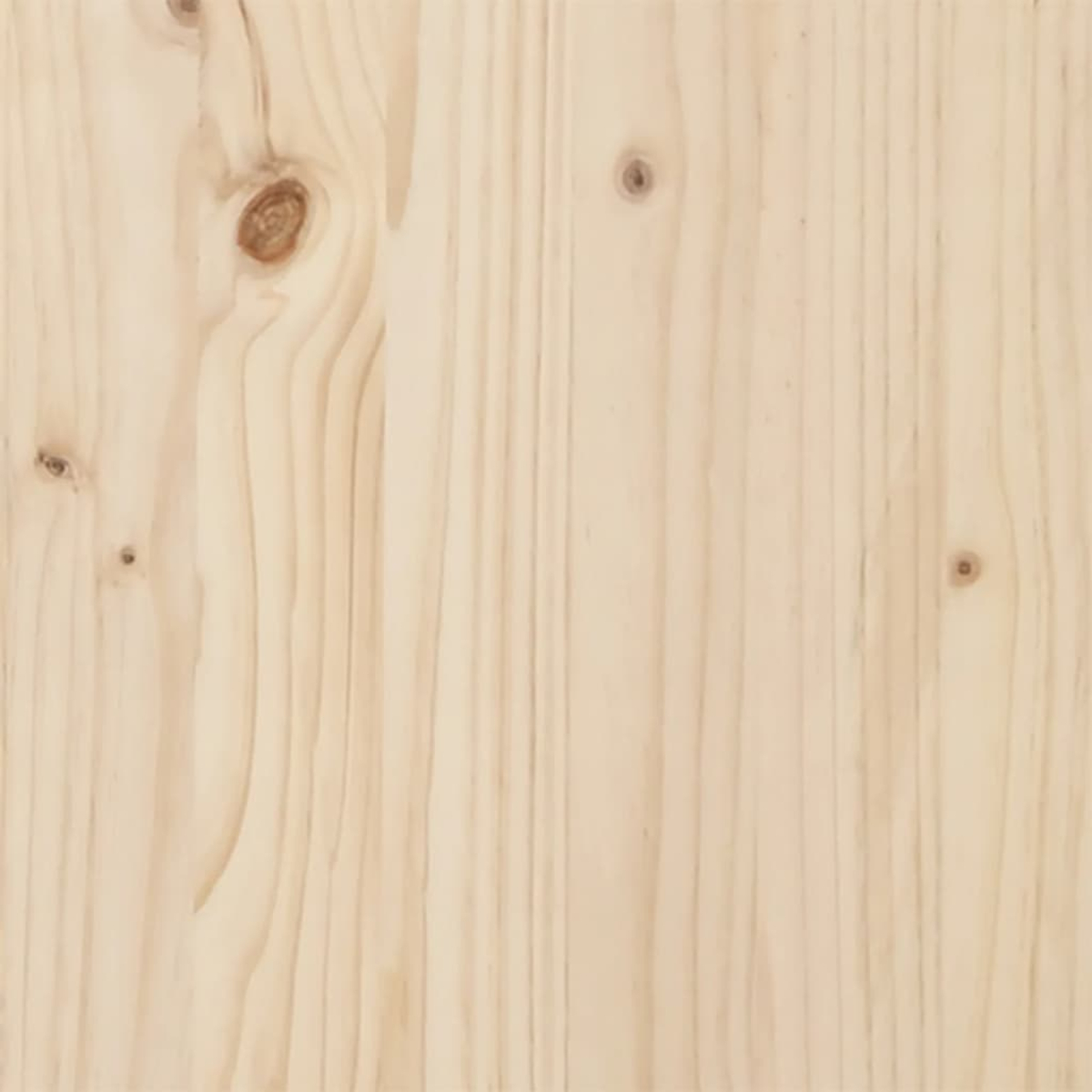 Nahaufnahme von hellem Holzmaser. Sichtbare Knoten und vertikale Linien erzeugen ein natürliches, strukturiertes Muster. Sanfte, warme Töne dominieren.