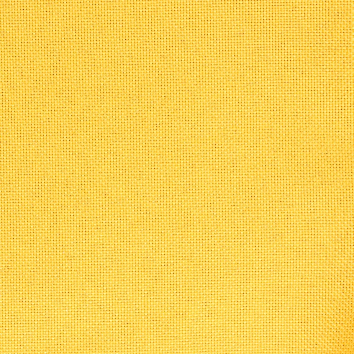 Nahaufnahme eines gelben Stoffes mit gewebter Textur. Die Farbe ist einfarbig und hell und füllt den gesamten Rahmen.