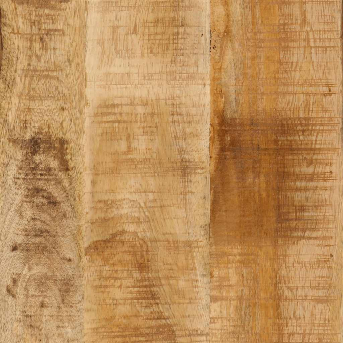 Nahaufnahme einer Holzoberfläche. Vertikale Bretter sind sichtbar, mit Farb- und Maserungsvariationen. Das Holz hat einen hellbraunen Farbton.