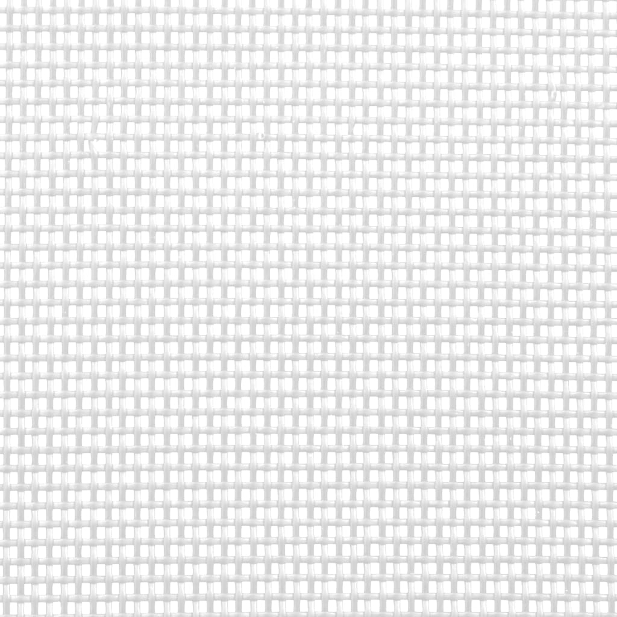 Nahaufnahme von weißem Gewebe. Die Textur zeigt ein gitterartiges Muster aus miteinander verwobenen Fäden.