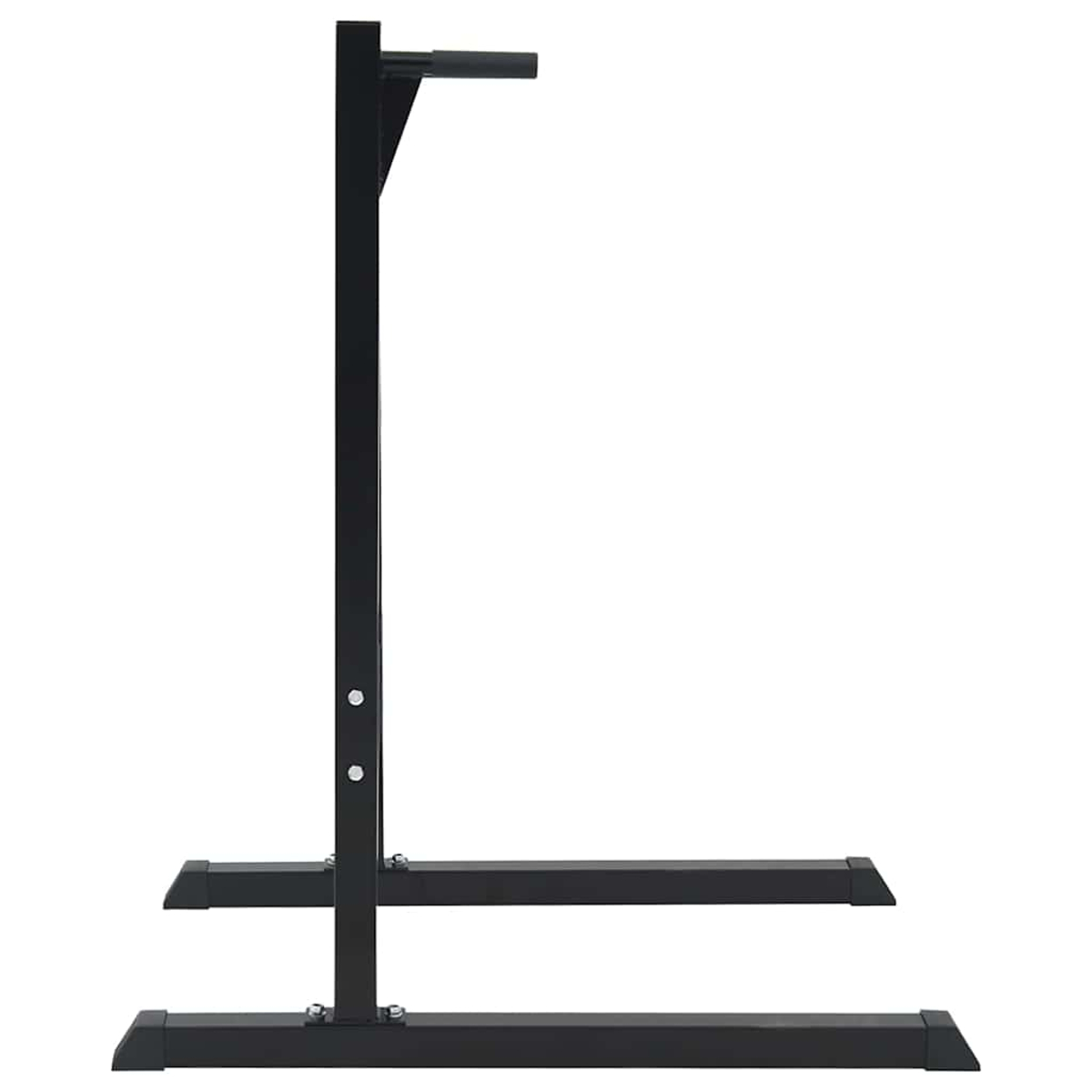 Un telaio nero per sbarra per trazioni. Ha una barra orizzontale in alto e due barre parallele alla base.