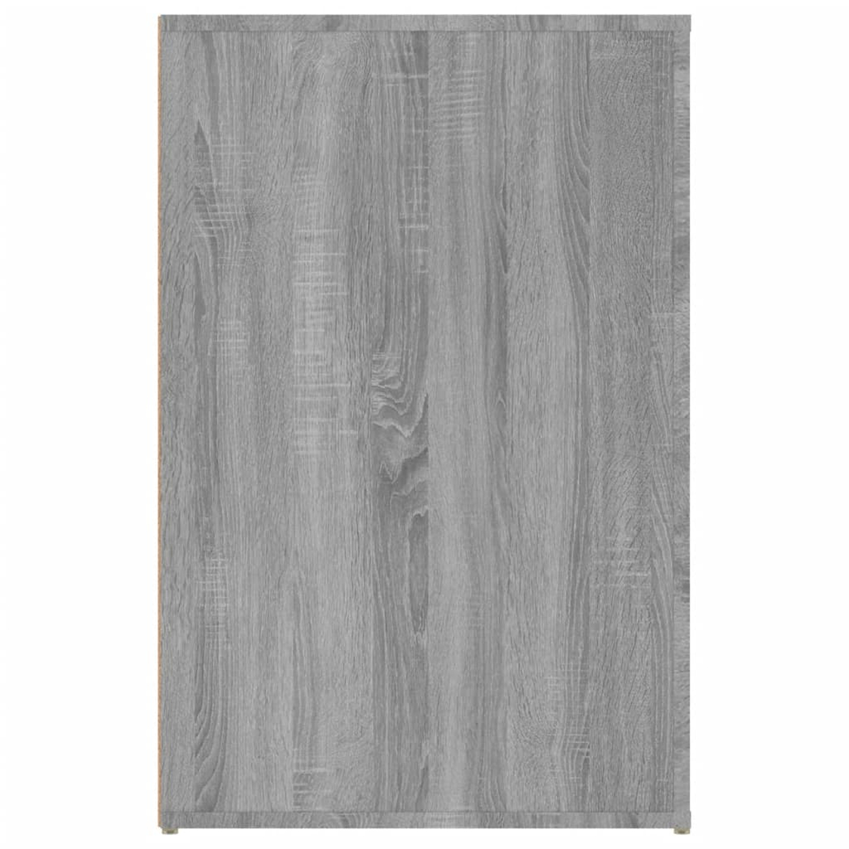 Nahaufnahme einer Holzkabinettür mit grauem Holzmaserungsmuster. Die Tür ist rechteckig mit sichtbarer Holzstruktur.