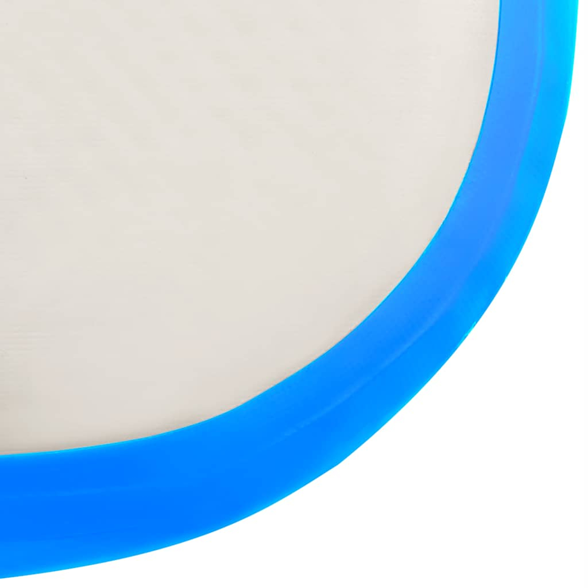 Nahaufnahme eines weißen Kreises mit einem leuchtend blauen Rand. Der Hintergrund ist weiß und erzeugt eine klare Komposition.