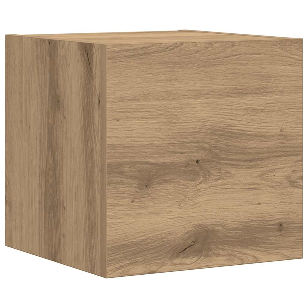 Ein Holzwürfel mit sichtbarer Maserung. Der Würfel ist hellbraun, mit vertikaler und horizontaler Maserung auf verschiedenen Seiten.