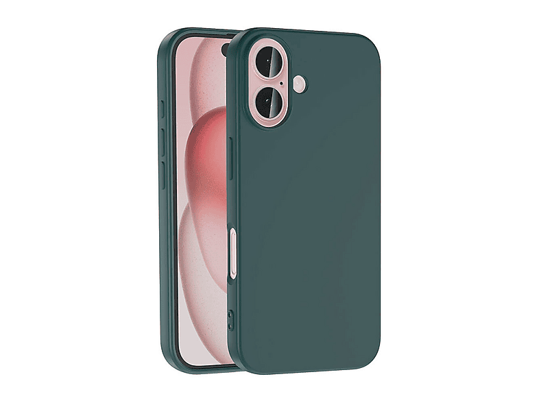 GPACK iPhone 16 Uyumlu Lansman Silikon İçi Kadife Telefon Kılıfı Koyu Yeşil