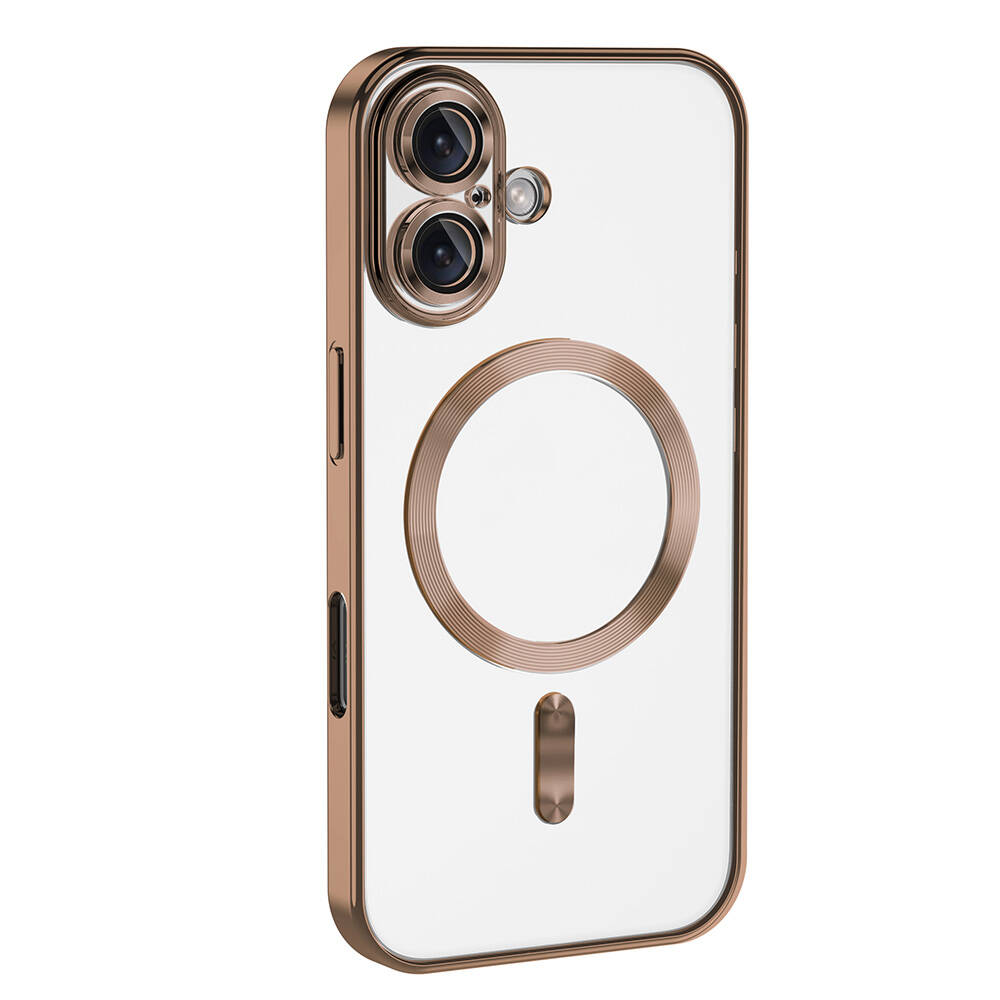 GPACK iPhone 16 Uyumlu Demre M-Safe Şarj Özellikli Telefon Kılıfı Kahverengi