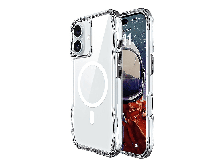 LOPARD iPhone 16 Plus Uyumlu Mgsafe Şarj Özellikli Airbagli Şeffaf İncek Kapak Telefon Kılıfı Çok Renkli