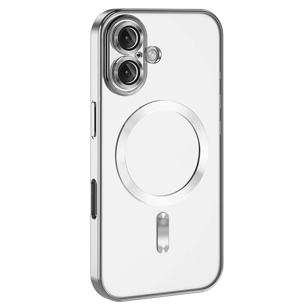 GPACK iPhone 16 Plus Uyumlu Demre M-Safe Şarj Özellikli Telefon Kılıfı Titanyum Gri