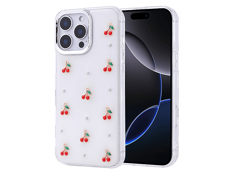 GPACK iPhone 16 Pro Max Uyumlu Kutup Simli Figürlü Silikon Telefon Kılıfı Kırmızı