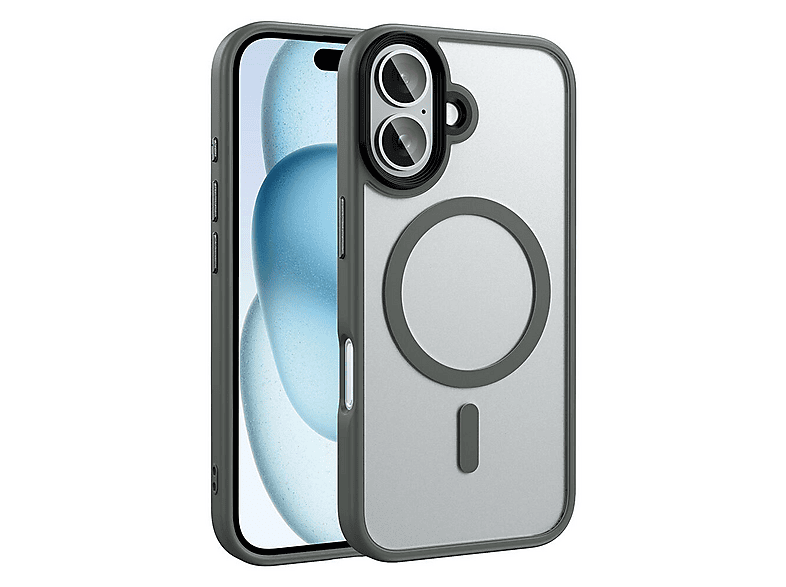 GPACK iPhone 16 Uyumlu Flet M-Safe Şarj Özellikli Telefon Kılıfı Gri