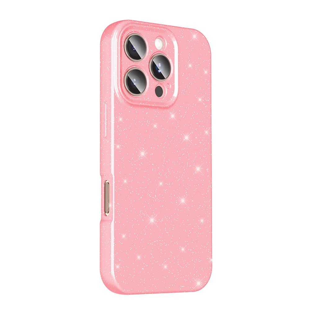 GPACK iPhone 16 Pro Max Uyumlu Koton Simli Silikon Telefon Kılıfı Açık Pembe