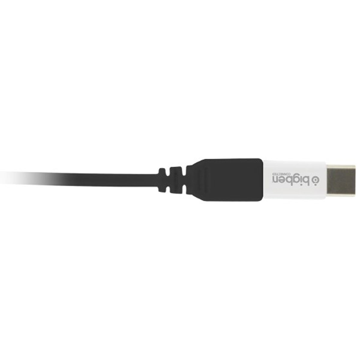 Un cavo USB-C Bigben in bianco e nero. Il cavo ha un connettore nero e un connettore bianco con il logo Bigben.