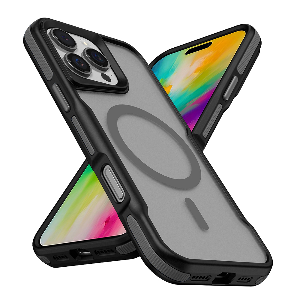 GPACK iPhone 16 Pro Uyumlu Lamer M-Safe Şarj Özellikli Telefon Kılıfı Siyah