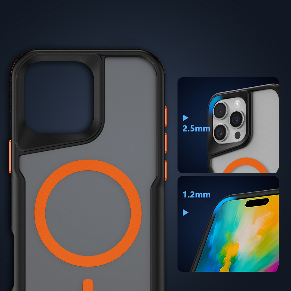 GPACK iPhone 16 Pro Uyumlu Lamer M-Safe Şarj Özellikli Telefon Kılıfı Siyah