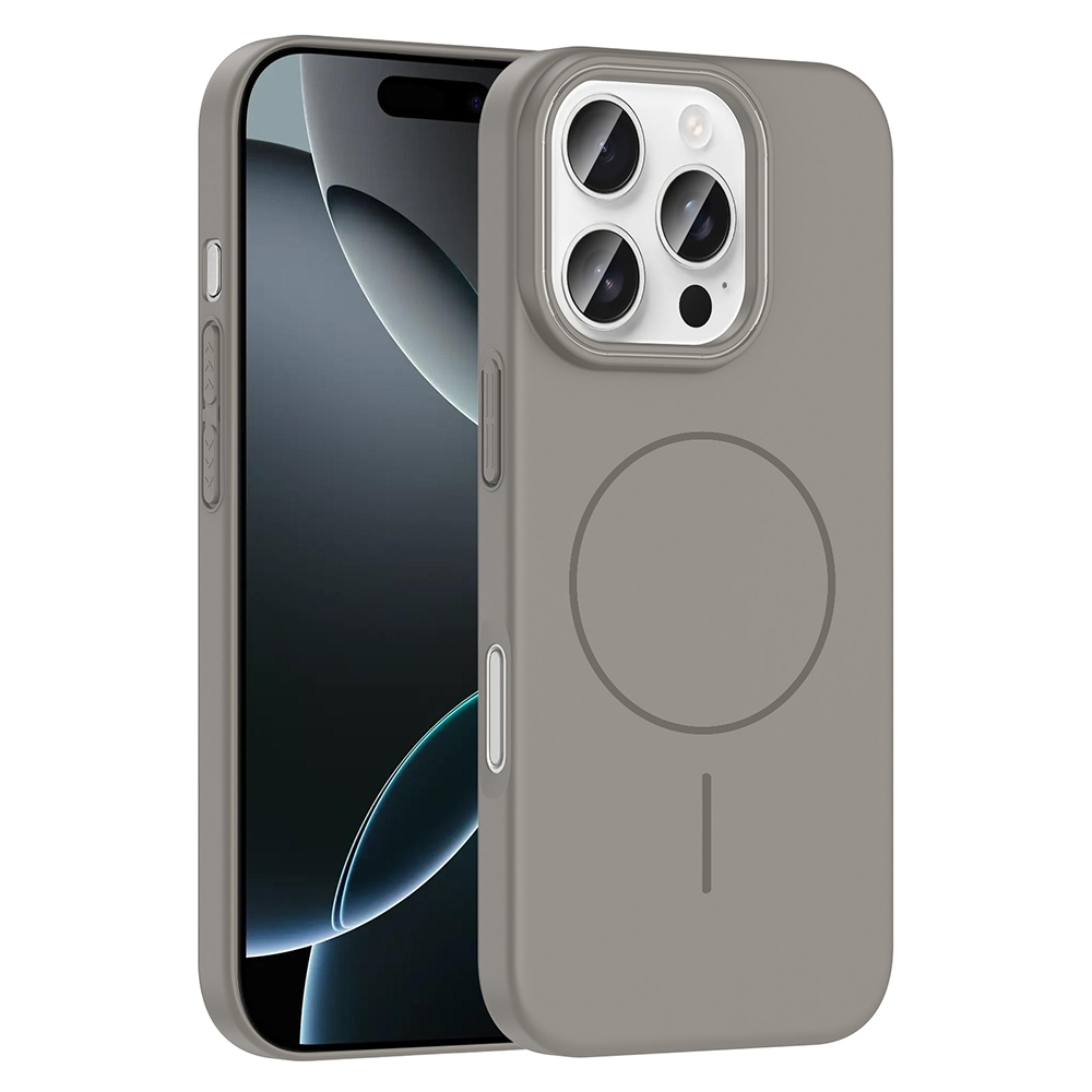 GPACK iPhone 16 Pro Uyumlu Ruby M-Safe Şarj Özellikli Telefon Kılıfı Gri