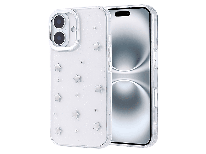 GPACK iPhone 16 Uyumlu Kutup Simli Figürlü Silikon Telefon Kılıfı Gümüş