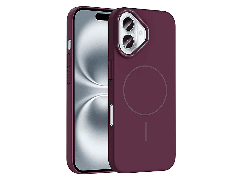 GPACK iPhone 16 Uyumlu Ruby M-Safe Şarj Özellikli Telefon Kılıfı Mürdüm