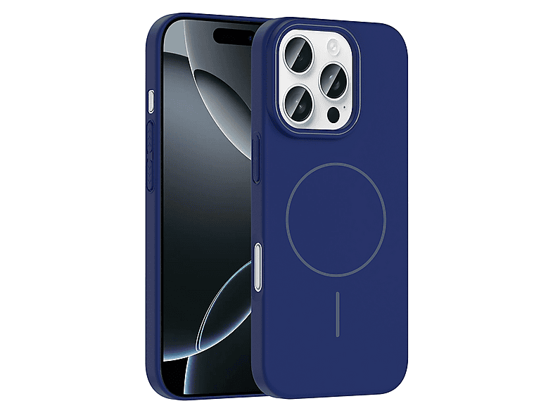 GPACK iPhone 16 Pro Max Uyumlu Ruby M-Safe Şarj Özellikli Telefon Kılıfı Lacivert