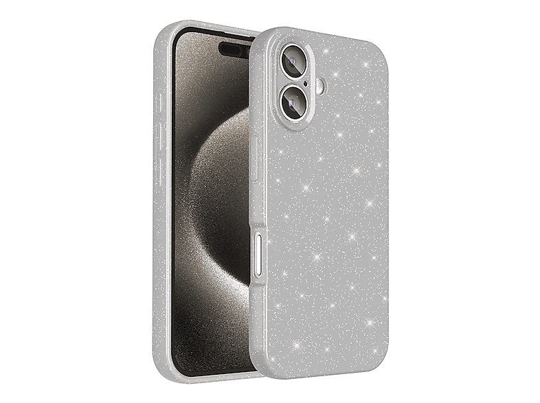 LOPARD iPhone 16 Uyumlu Kamera Korumalı Simli Lüks Koton Kapak Telefon Kılıfı Gümüş