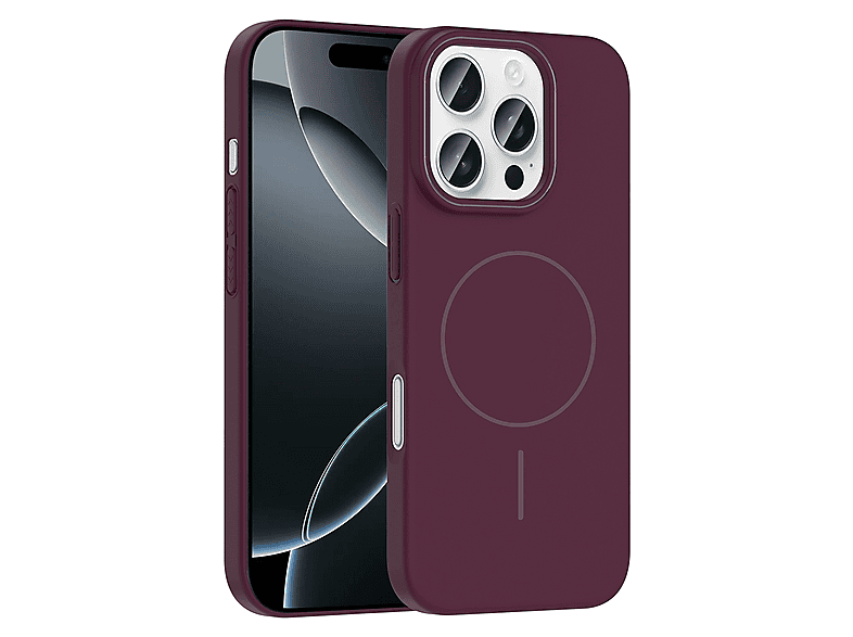 GPACK iPhone 16 Pro Uyumlu Ruby M-Safe Şarj Özellikli Telefon Kılıfı Mürdüm