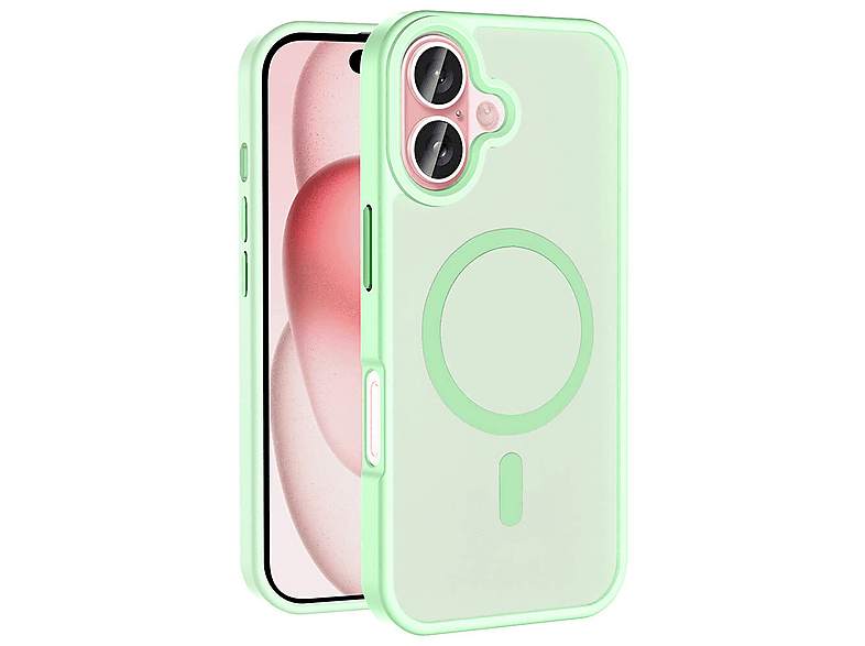LOPARD iPhone 16 Uyumlu Mgsafe Şarj Özellikli Mat Arka Yüzey Sio Kapak Telefon Kılıfı Açık Yeşil