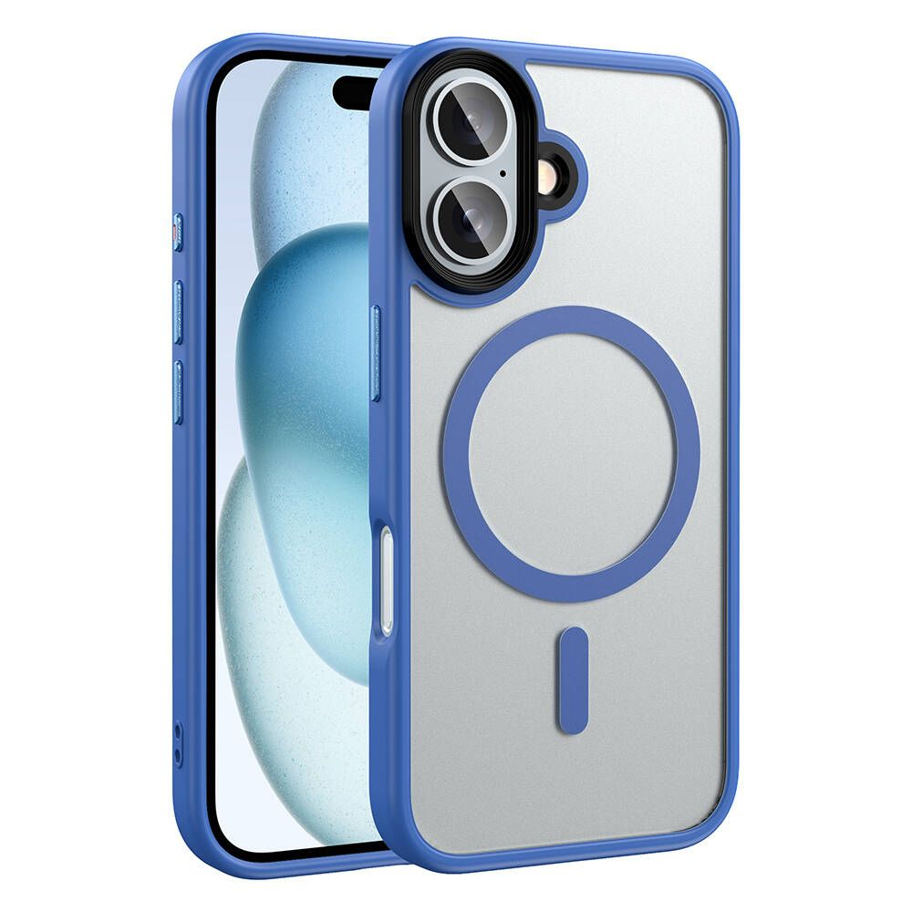 GPACK iPhone 16 Uyumlu Flet M-Safe Şarj Özellikli Telefon Kılıfı Mavi