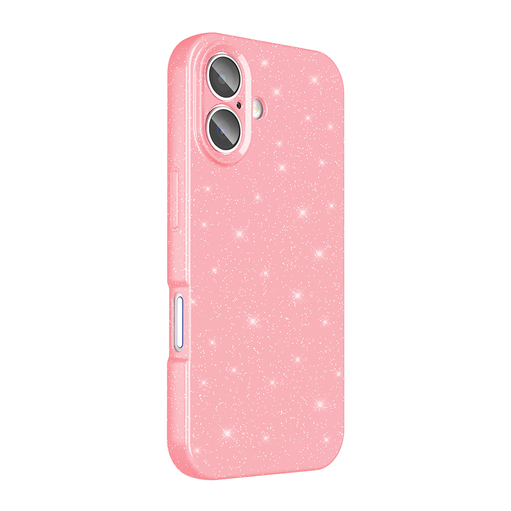 GPACK iPhone 16 Plus Uyumlu Koton Simli Silikon Telefon Kılıfı Açık Pembe