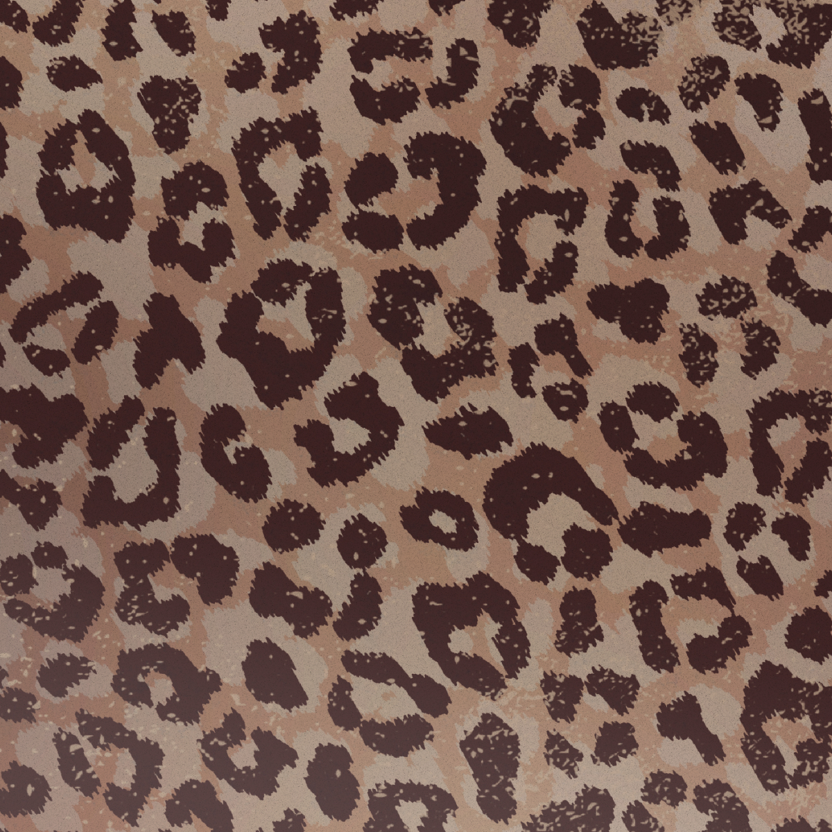 Een patroon van bruine luipaardvlekken op een beige achtergrond. De vlekken variëren in grootte en vorm.