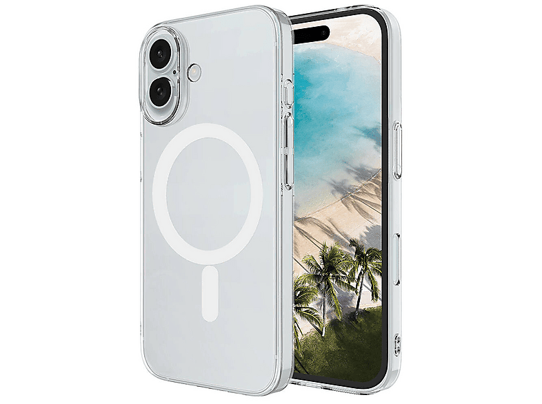 LOPARD iPhone 16 Plus Uyumlu Mgsafe Şarj Özellikli Şeffaf Tek Kamera Çerçeveli Porto Kapak Telefon Kılıfı Şeffaf