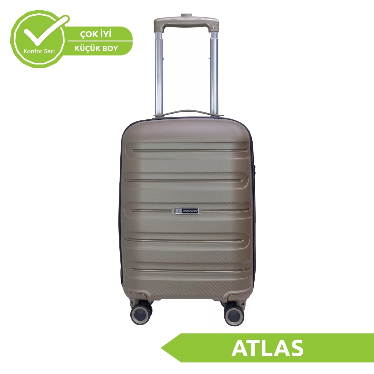 VEGMANN Atlas Polipropilen Kabin Boy Valiz Gold