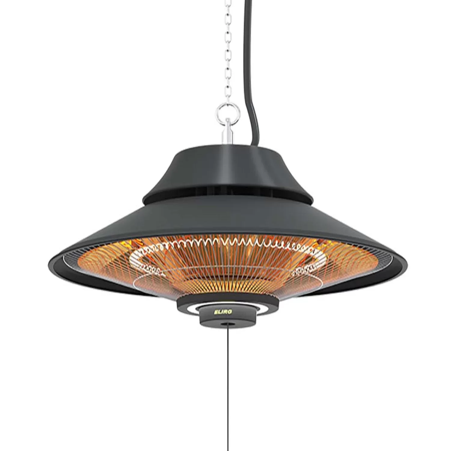 MIRKRAFT Elirg Light Led Işıklı Elektrikli Tavan Tipi 2000 W Infrared Isıtıcı Siyah