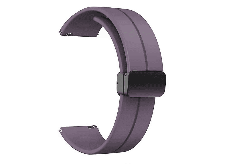 GPACK Honor MagicWatch 2 Sport Uyumlu D-Buckle Mıknatıslı Silikon 22-KRD84 Akıllı Saat Kordonu Mor