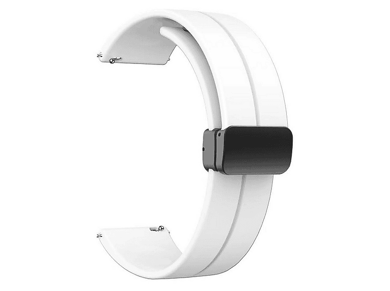 GPACK Xiaomi Imilab W01 Uyumlu D-Buckle Mıknatıslı Silikon 22-KRD84 Akıllı Saat Kordonu Beyaz
